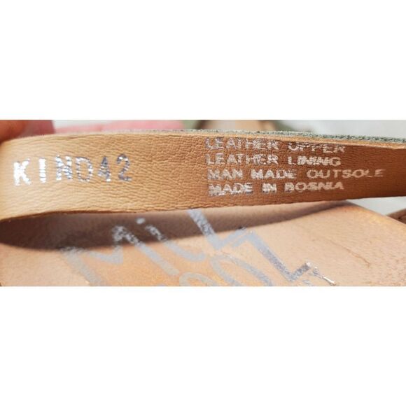 Miz Mooz Sandals Womens 42 Sage Green Leather Heel Strap Boho Summer Kind Shoes - Picture 11 of 12